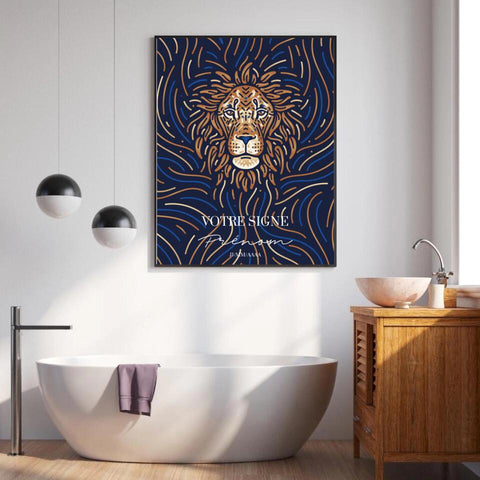 Tableau Signe Astrologique Personnalisé Blue Édition Rectangle