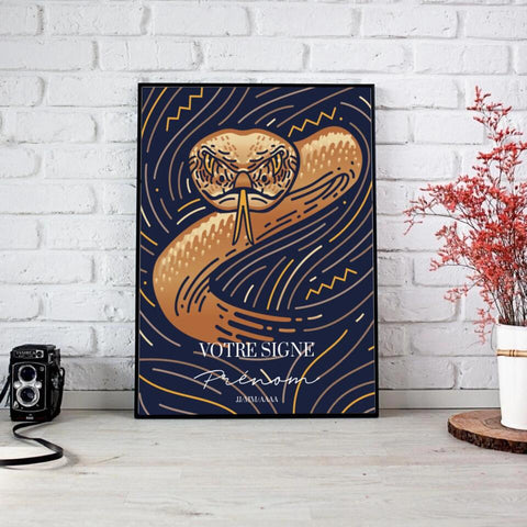 Tableau Signe Amérindien Personnalisé Blue Édition Rectangle
