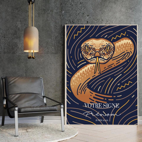 Tableau Signe Amérindien Personnalisé Blue Édition Rectangle