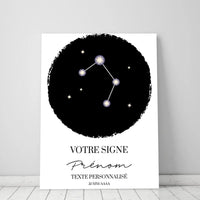 Tableau Zodiac Carte du Ciel Personnalisé