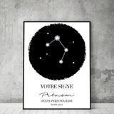 Tableau Zodiac Carte du Ciel Personnalisé
