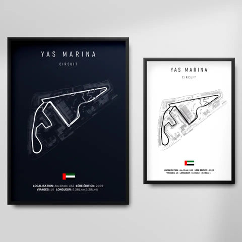 Affiche ou Tableau du Circuit de Formule 1 Yas Marina à Abu Dhabi