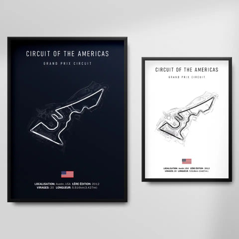 Affiche ou Tableau du Circuit Of The Americas de Formule 1 à Austin USA