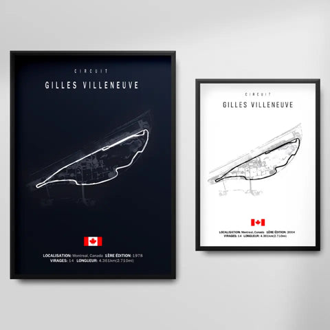 Affiche ou Tableau du Circuit de Formule 1 Gilles Villeneuve Montréal Canada