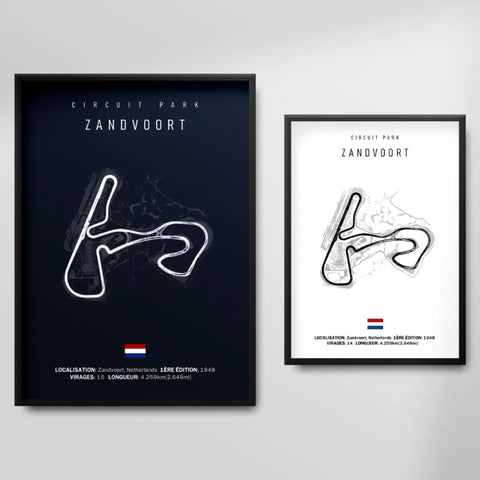 Affiche ou Tableau du Circuit de Formule 1  Zandvoort aux Pays-Bas