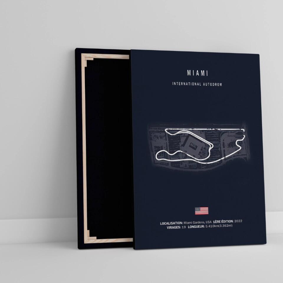 Affiche ou Tableau du Circuit de Formule 1 International Autodrom à Miami USA