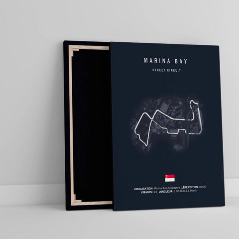 Affiche ou Tableau du Circuit de Formule 1 Marina Bay Singapour