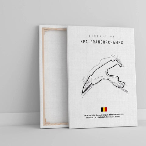 Affiche ou Tableau du Circuit de Formule 1 SPA Francorchamps Belgique