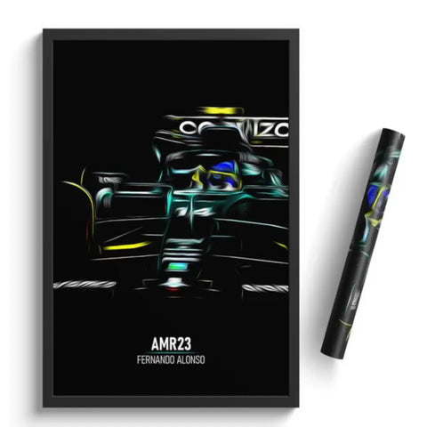 Affiche ou Tableau Aston Martin AMR23 Fernando Alonso Formule 1