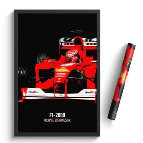 Affiche ou Tableau Ferrari F1-2000 Michael Schumacher Formule 1