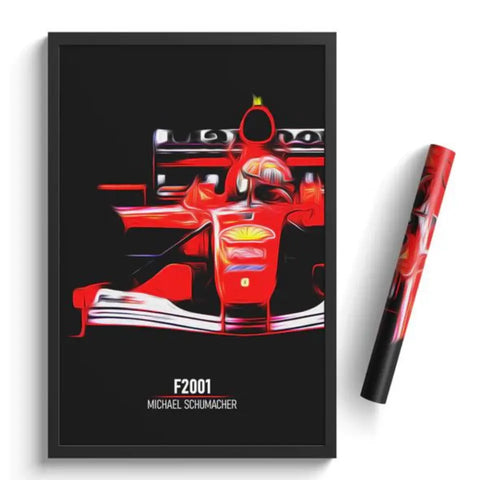 Affiche ou Tableau Ferrari F2001 Michael Schumacher Formule 1