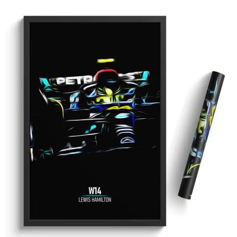 Affiche ou Tableau Mercedes W14 Lewis Hamilton Formule 1