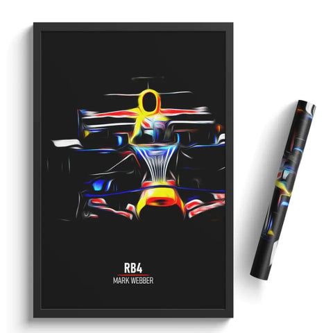 Affiche ou Tableau Red Bull RB4 Mark Webber Formule 1