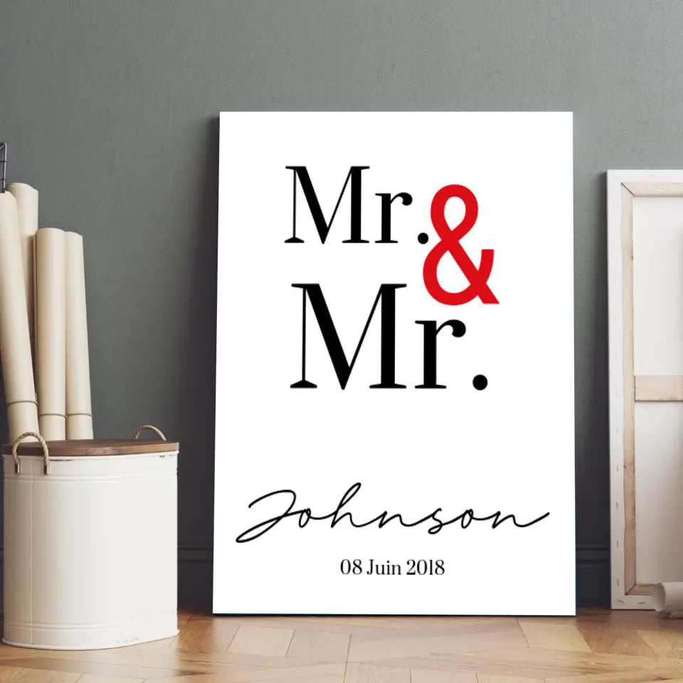 Tableau Couple Personnalisé Mr and Mr