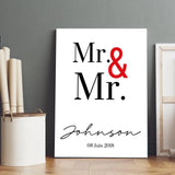 Tableau Couple Personnalisé Mr and Mr