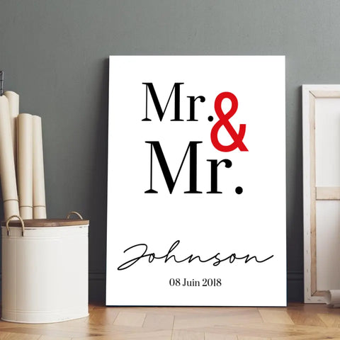 Tableau Couple Personnalisé Mr and Mr
