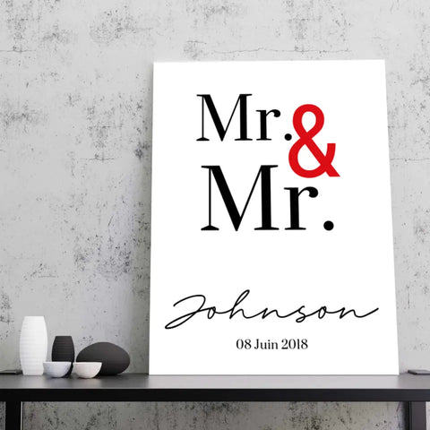 Tableau Couple Personnalisé Mr and Mr