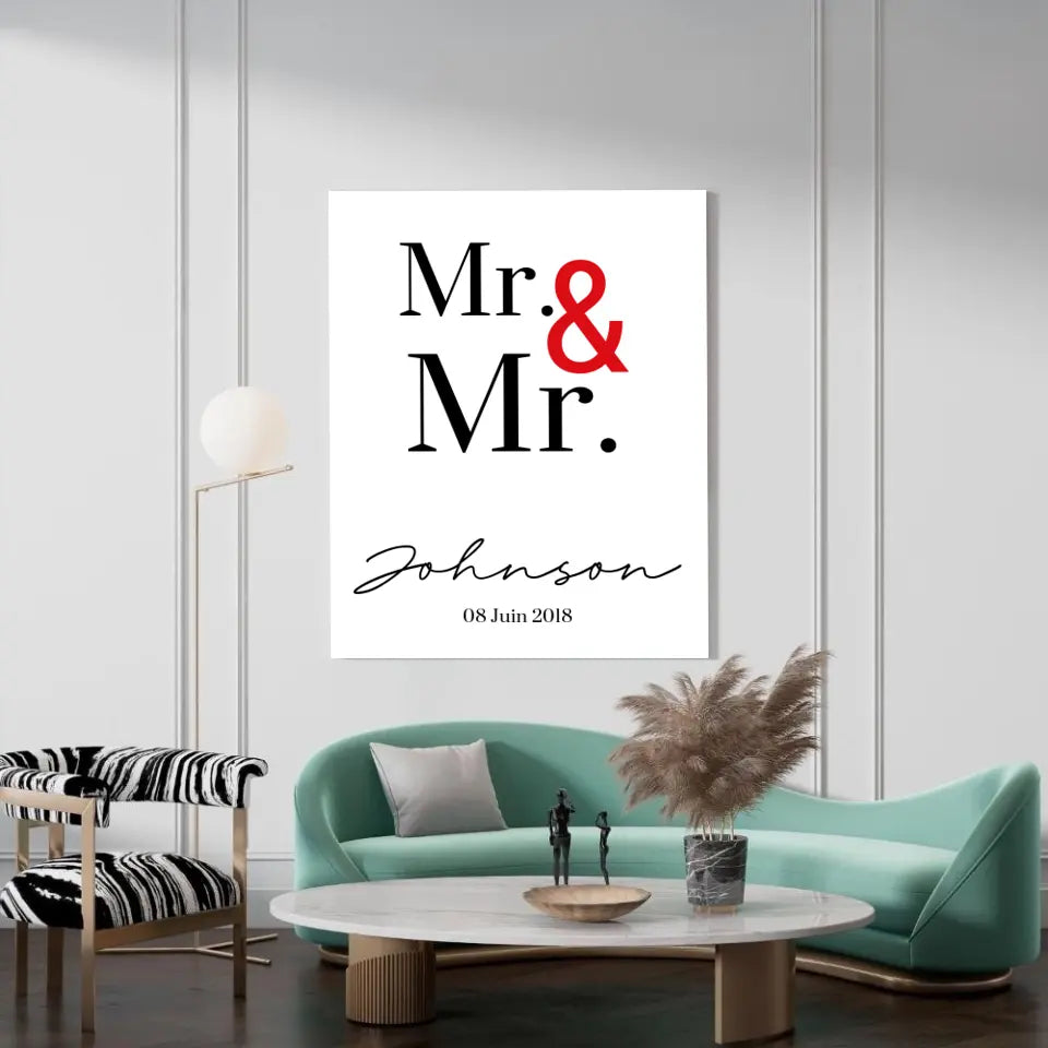 Tableau Couple Personnalisé Mr and Mr