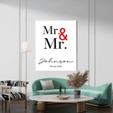 Tableau Couple Personnalisé Mr and Mr