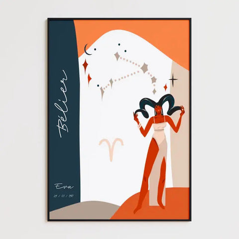 Tableau Personnalisé Signe Astrologique Bélier Anastasy Helter
