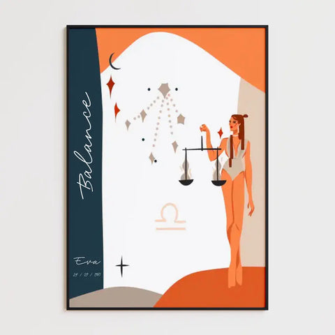 Tableau Personnalisé Signe Astrologique Balance Anastasy Helter
