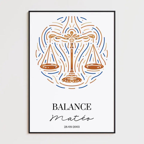 Tableau Personnalisé Signe Astrologique Balance