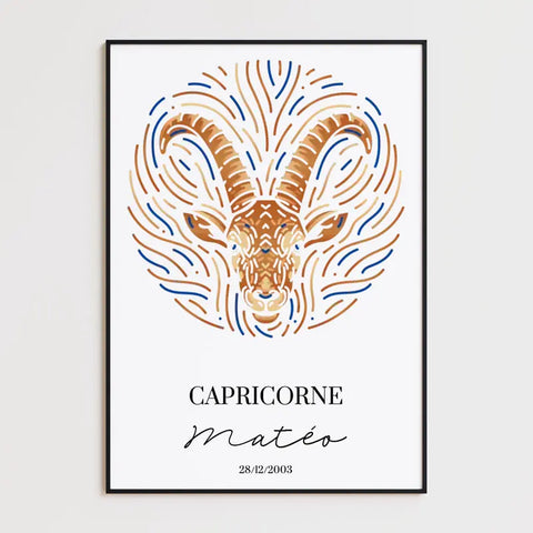 Tableau Personnalisé Signe Astrologique Capricorne