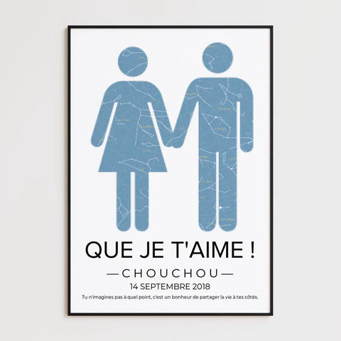 Tableau carte du ciel personnalisé mariage