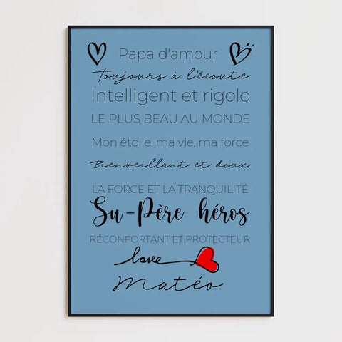Tableau Famille Personnalisé Fête des Pères