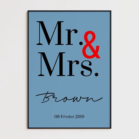 Tableau Couple Personnalisé Mr and Mrs