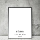 Tableau Signe Astrologique Personnalisable