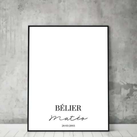 Tableau Signe Astrologique Personnalisable