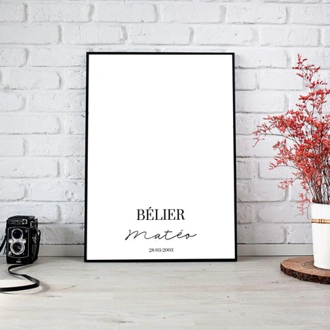 Tableau Signe Astrologique Personnalisable