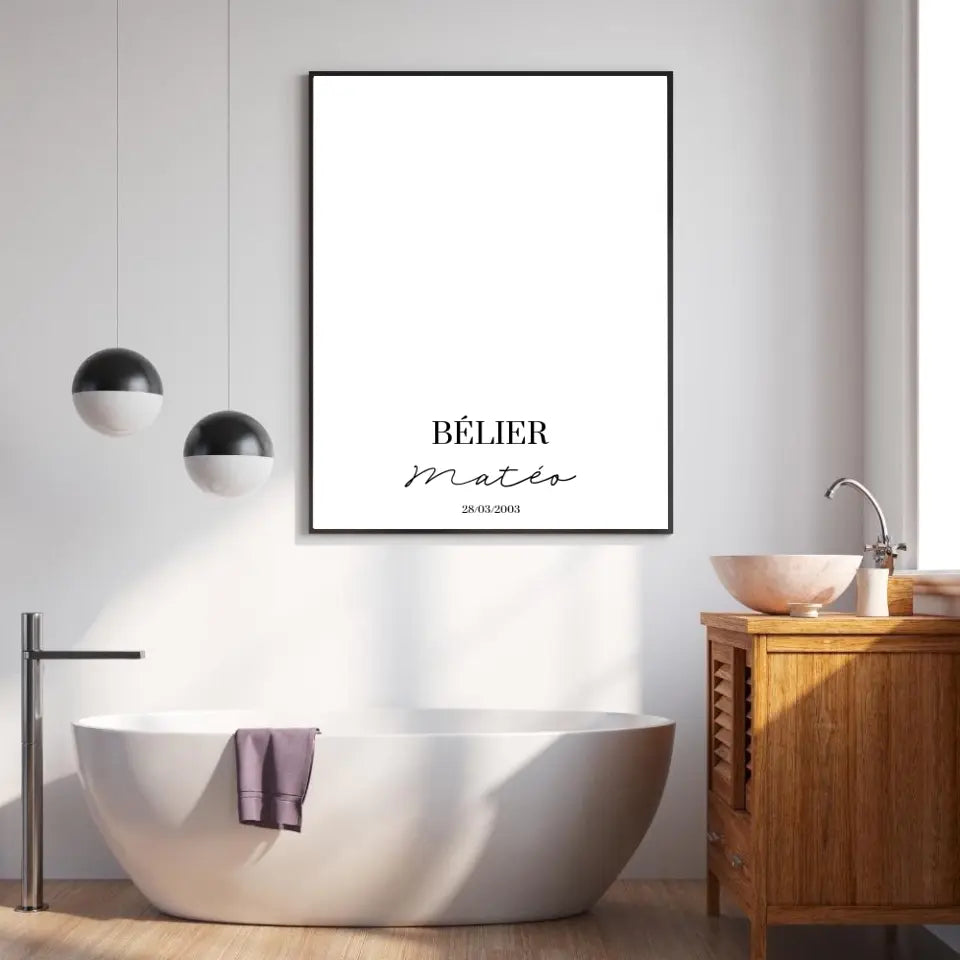 Tableau Signe Astrologique Personnalisable