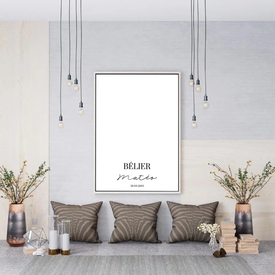 Tableau Signe Astrologique Personnalisable