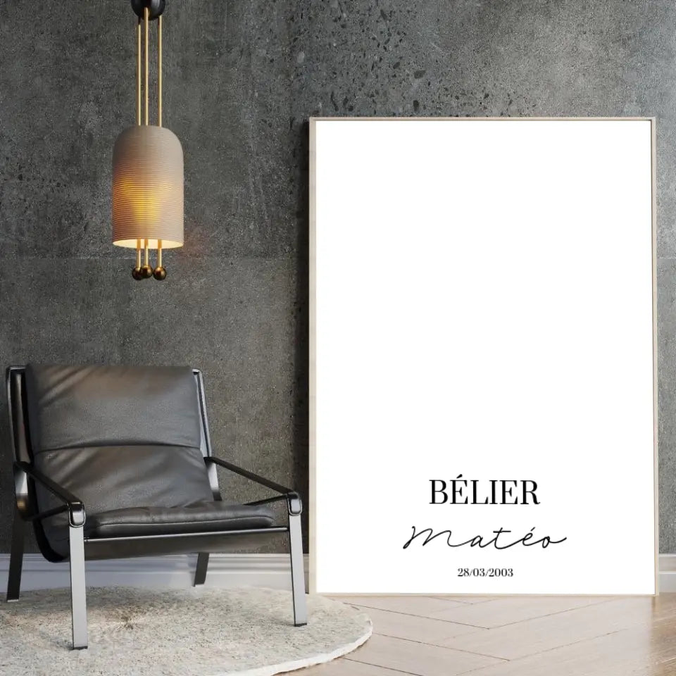Tableau Signe Astrologique Personnalisable