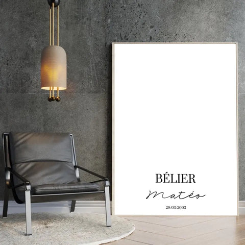 Tableau Signe Astrologique Personnalisable