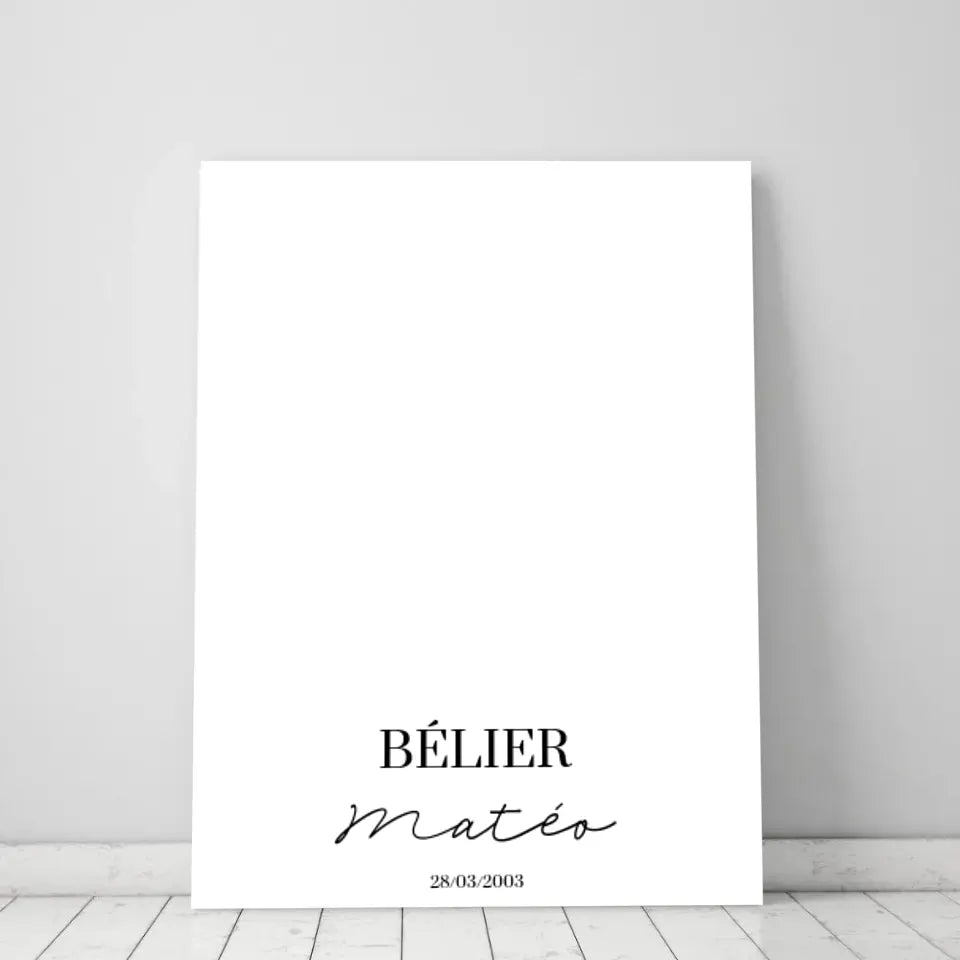 Tableau Signe Astrologique Personnalisable