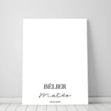Tableau Signe Astrologique Personnalisable