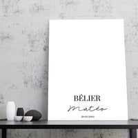 Tableau Signe Astrologique Personnalisable