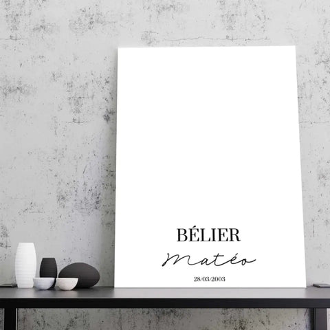 Tableau Signe Astrologique Personnalisable