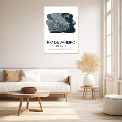 Affiche carte ville Personnalisée Brush Paint