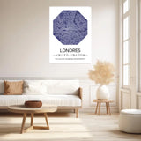 Affiche carte ville Personnalisée Octogone