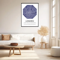 Affiche carte ville Personnalisée Octogone