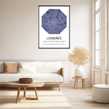 Affiche carte ville Personnalisée Octogone