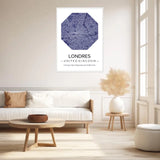 Affiche carte ville Personnalisée Octogone