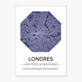 Affiche carte ville Personnalisée Octogone