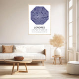 Affiche carte ville Personnalisée Octogone