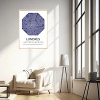 Affiche carte ville Personnalisée Octogone