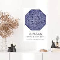 Affiche carte ville Personnalisée Octogone